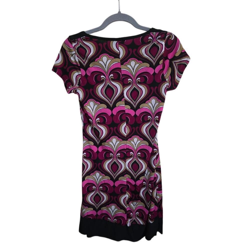 Love Me Kiss Me USA Retro Print Mini Dress Pink Black Geometric Size M - Picture 5 of 5
